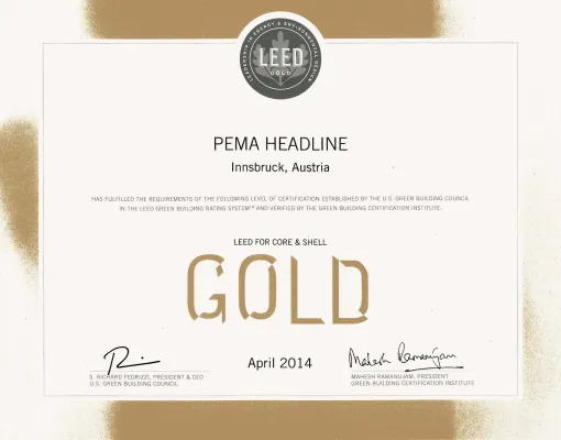LEED Zertifikat in Gold